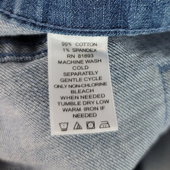 Isaac Mizrahi Live! Jeans Blue Size 22W Wide Leg Zipper Pockets Cropped Med Wash - Picture 8 of 8